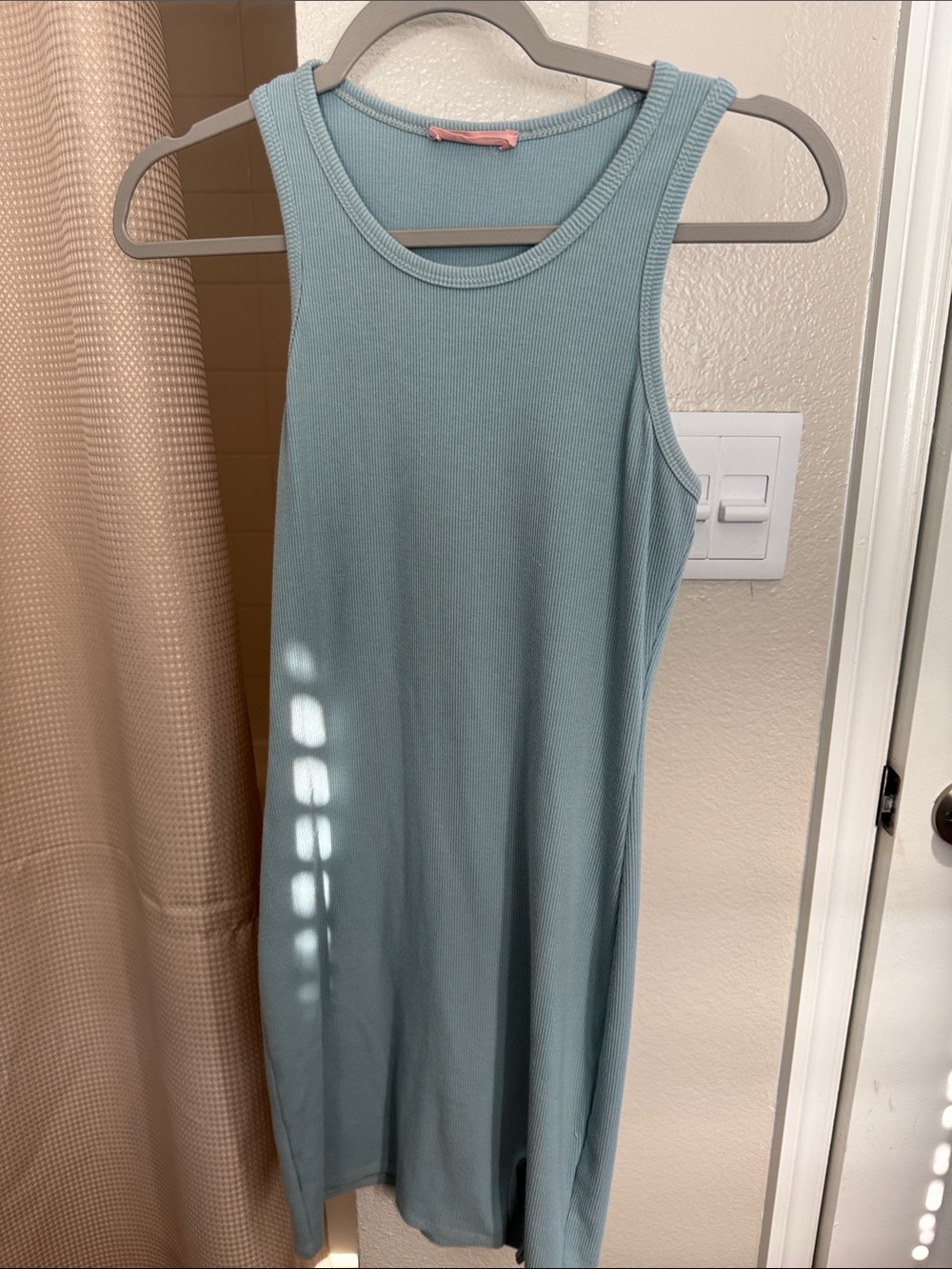 Sleeveless Rib Tank Dress - Sage Blue